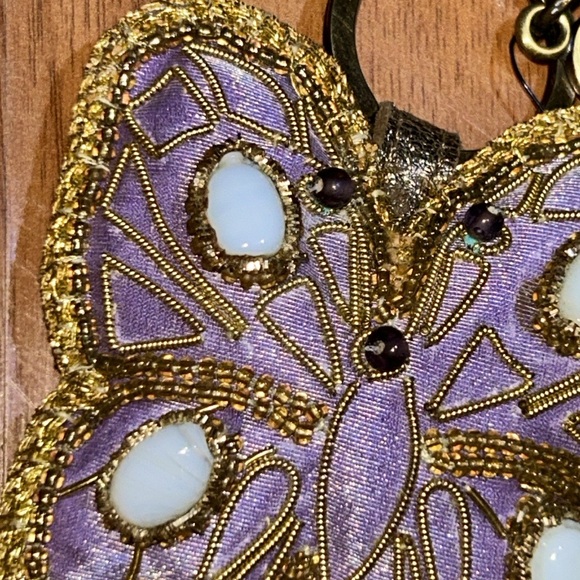 Brand New in Box Anna Sui Beaded Embroidered Butterfly 🦋 Keychain - Picture 3 of 12